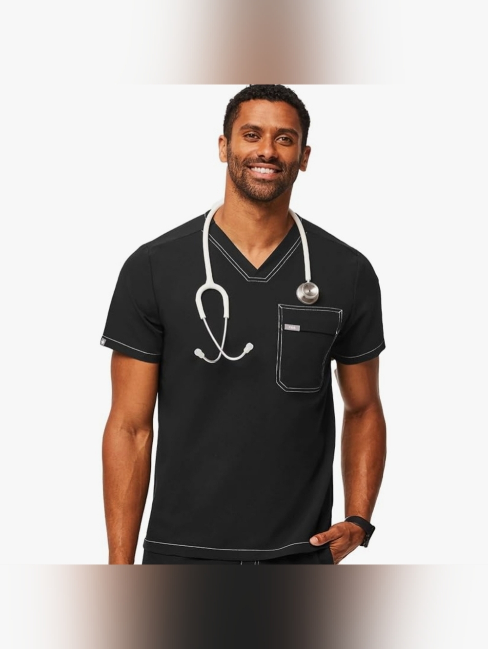 Figs Leon Cargo Scrub Top Contrast Stitching Sz XXL